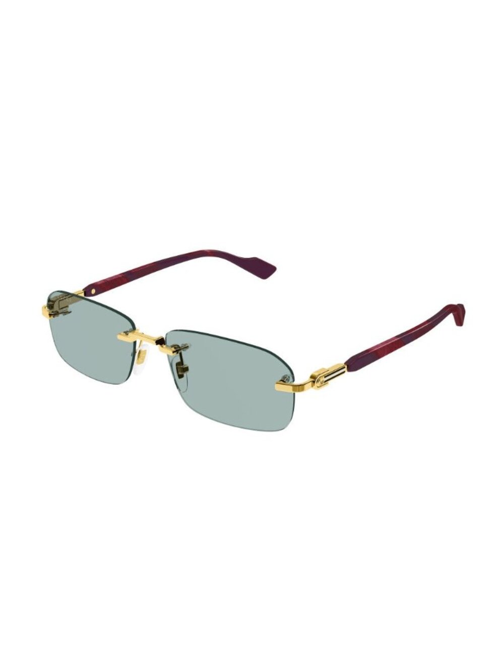 New Gucci Men's Sunglasses Gold Square Green Lens Metal Frame GG1221S 003 56